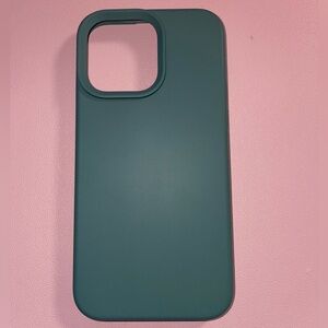iPhone 14 Pro Max Silicone green case with screen protector included
